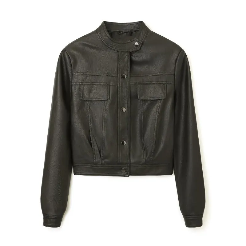 Chaqueta de piel sintética suave como la mantequilla en estilo vintage americano