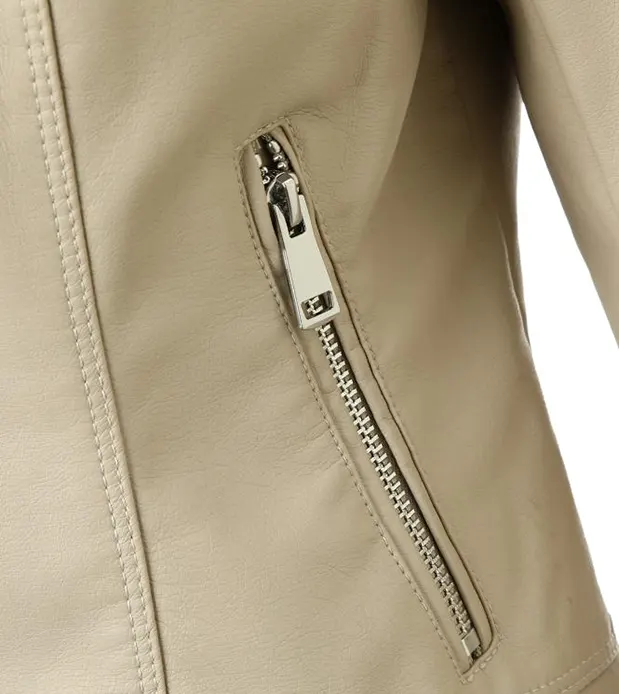 Cropped Belted Faux Leather Biker Jacket
