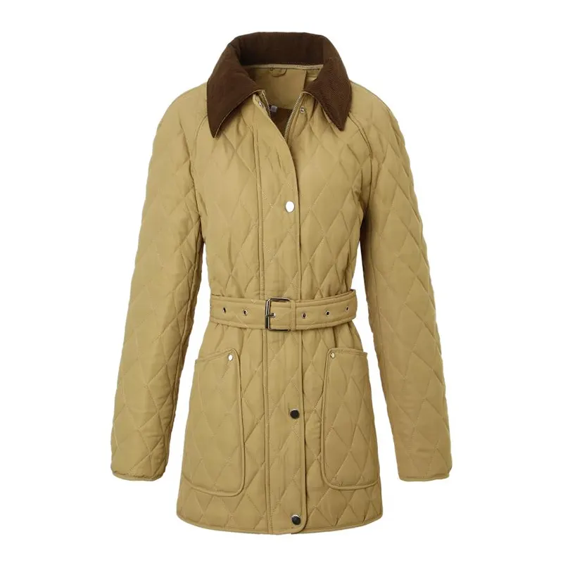 Solid Contrast Collar Hoodless Padded Jacket